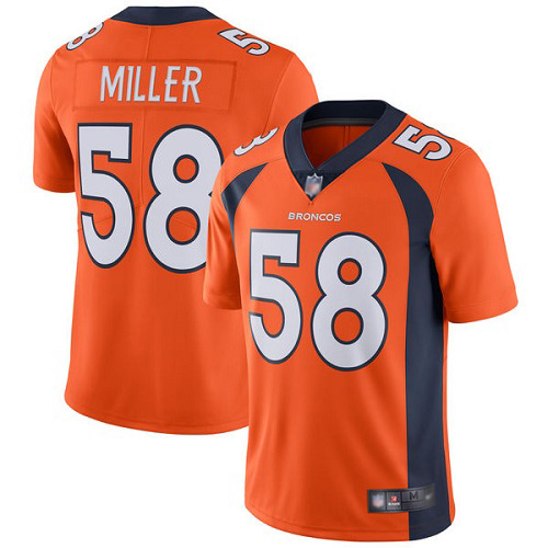 Men Denver Broncos #58 Von Miller Orange Team Color Vapor Untouchable Limited Player Football NFL Jersey